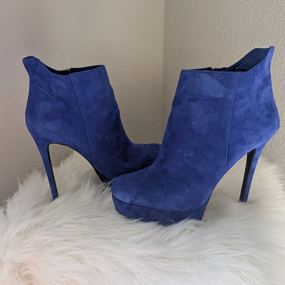 Jessica Simpson blue suede boots